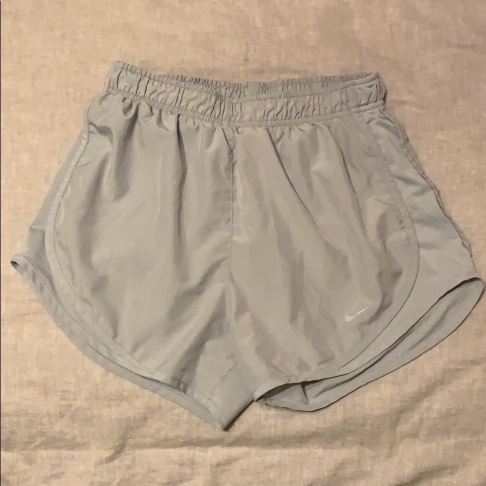 Gray Nike running shorts